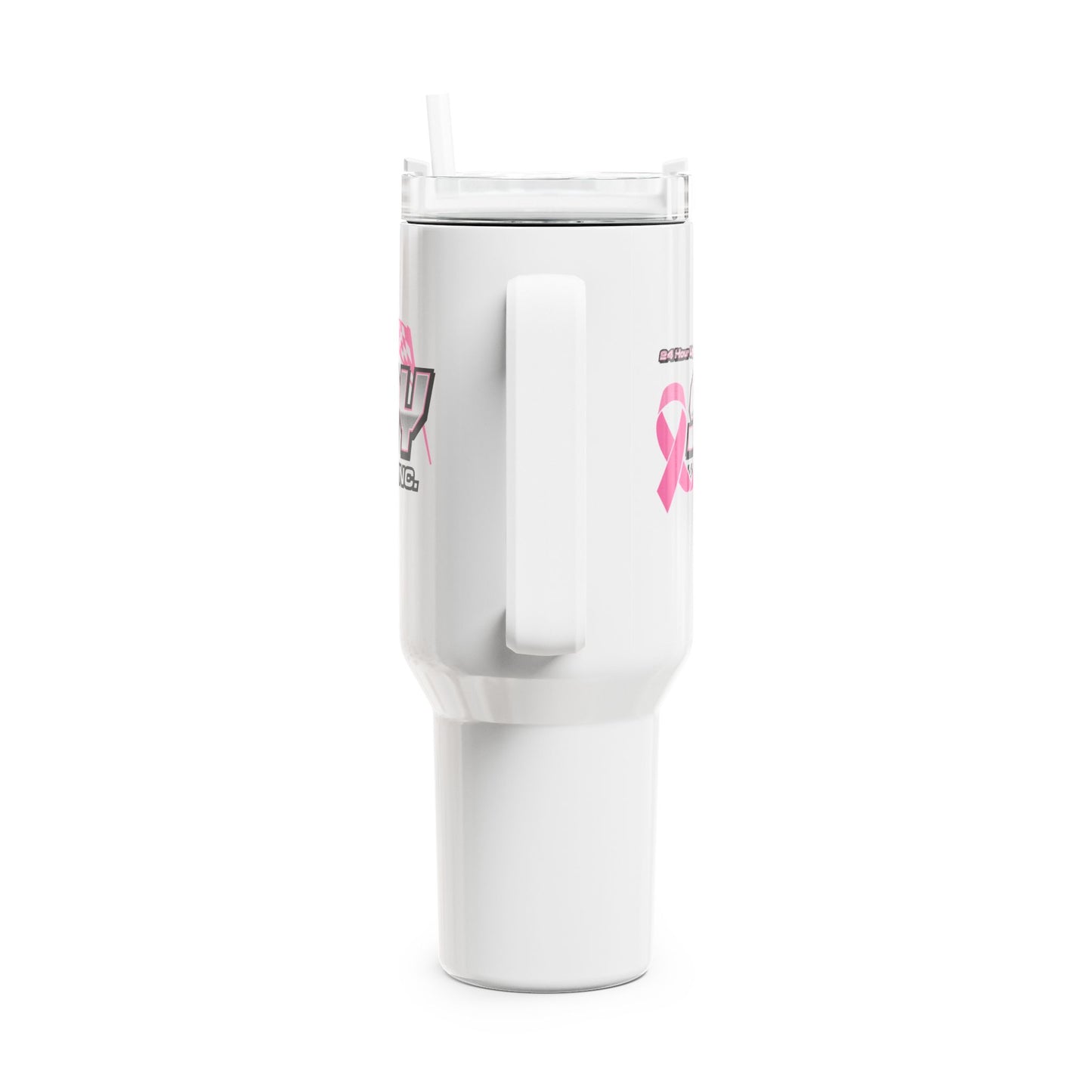 Pink Racing Tumbler, 40oz - Motivational Car Enthusiast Travel Mug, Gift for Racers, Automotive Lovers, Show Car Events