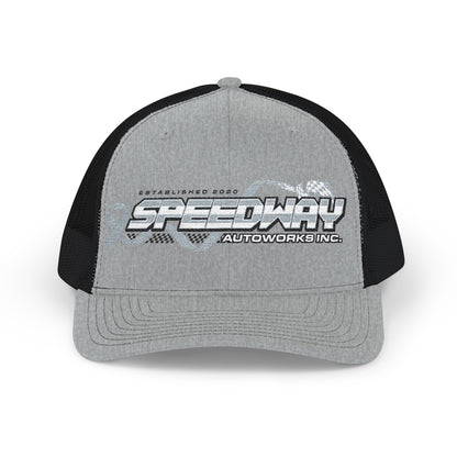 Speedway Embroidered Snapback Trucker Cap | Stylish Men's Accessory, Cool Gift Idea, Casual Summer Wear, Outfit Enhancer, Sporty Hats