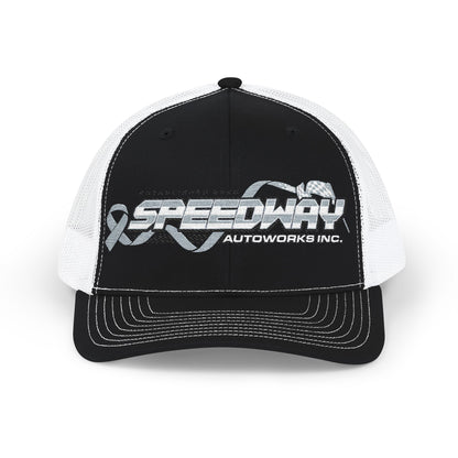 Speedway Embroidered Snapback Trucker Cap | Stylish Men's Accessory, Cool Gift Idea, Casual Summer Wear, Outfit Enhancer, Sporty Hats