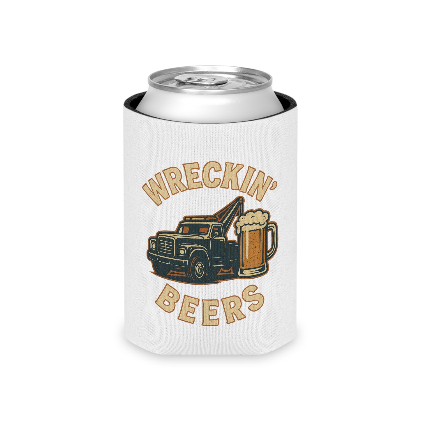 Wreckin' Beers Can Cooler – Funny Beer Mug Holder, Perfect for Parties, Barbecues, Father's Day Gifts, and Tailgates