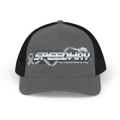 Speedway Embroidered Snapback Trucker Cap | Stylish Men's Accessory, Cool Gift Idea, Casual Summer Wear, Outfit Enhancer, Sporty Hats