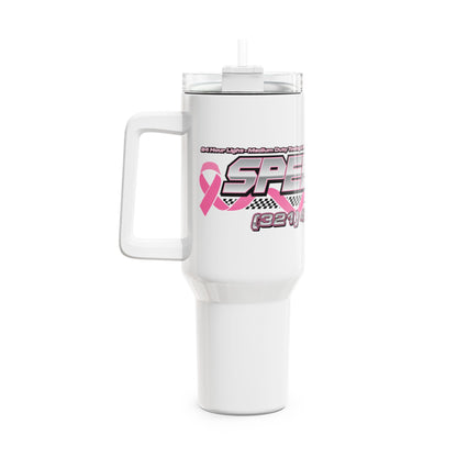 Pink Racing Tumbler, 40oz - Motivational Car Enthusiast Travel Mug, Gift for Racers, Automotive Lovers, Show Car Events