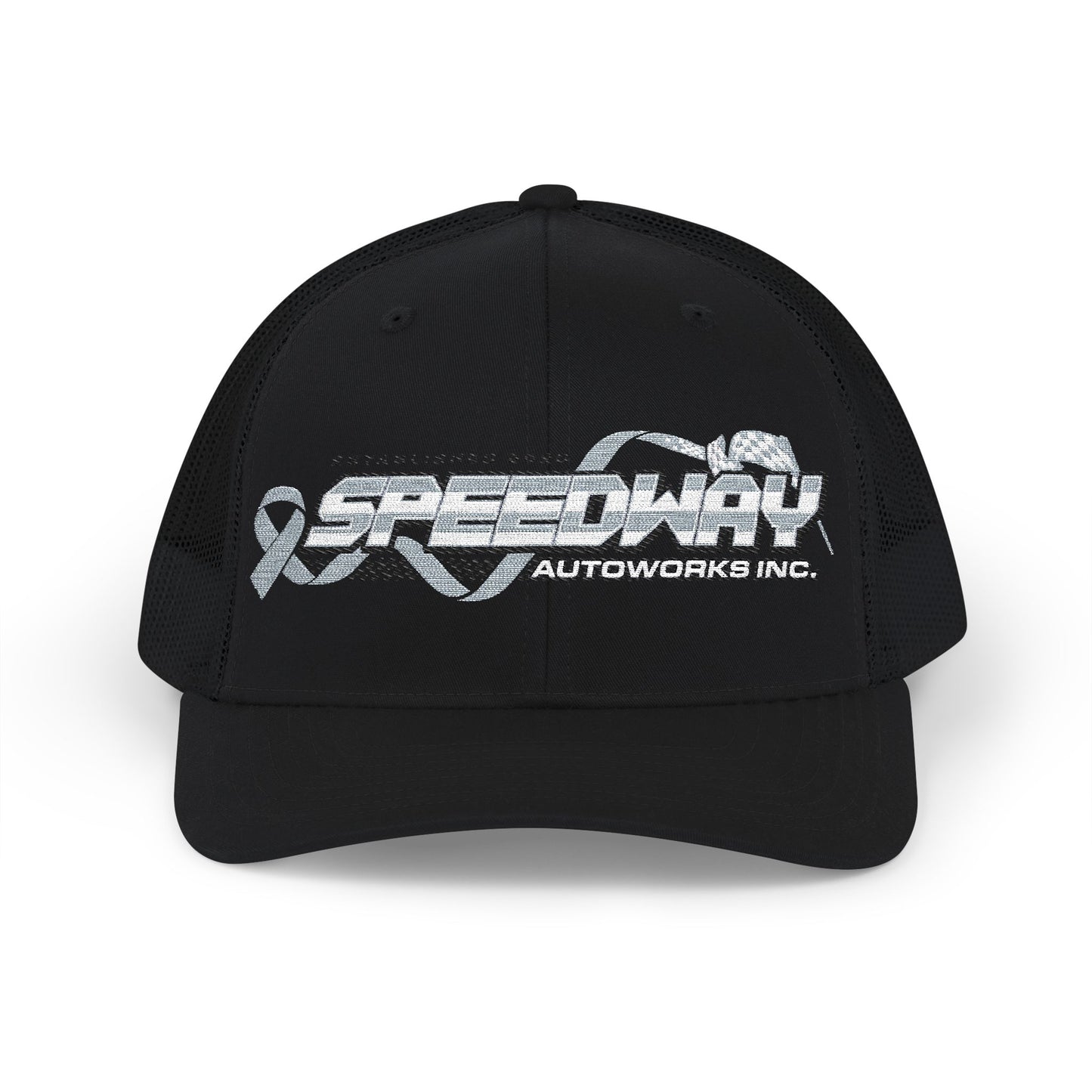 Speedway Embroidered Snapback Trucker Cap | Stylish Men's Accessory, Cool Gift Idea, Casual Summer Wear, Outfit Enhancer, Sporty Hats